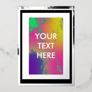 Grungy Iridescent Abstrakt Blank Silver Folieneinladung