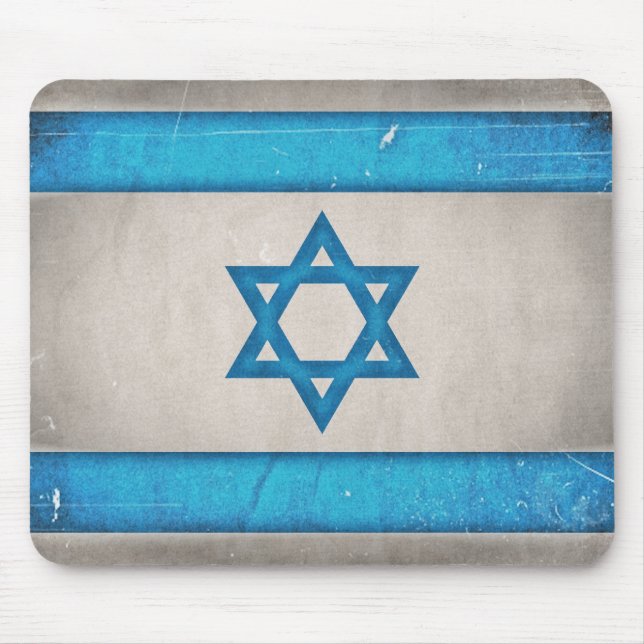 Grungy Israel-Flaggen-Davidsstern Mousepad (Vorne)