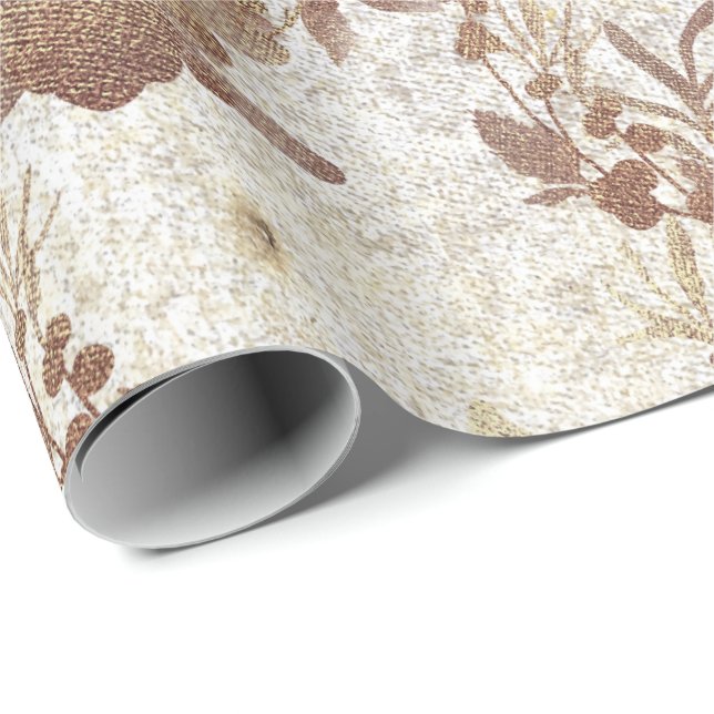 Grungy Ivory Old Pearly Gold Wreath Blush Royal Geschenkpapier (Rolleneckpunkt)