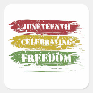 Grungy Juneteenth, Freiheit der Schwarzen Quadratischer Aufkleber