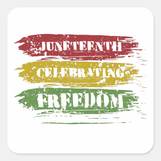 Grungy Juneteenth, Freiheit der Schwarzen Quadratischer Aufkleber (Vorderseite)