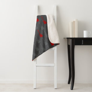 Grungy Klassische E-Gitarre Polka-Punkte grau rot Sherpadecke