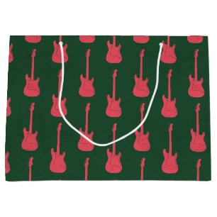 Grungy Klassische E-Gitarre Polka-Punkte rosa grün Große Geschenktüte