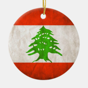 Grungy Libanon Flag Keramikornament