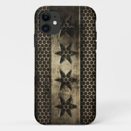 Grungy Metallchicago-Flagge Case-Mate iPhone Hülle