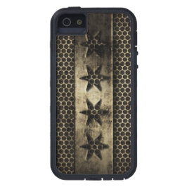 Grungy Metallchicago-Flagge Case-Mate iPhone Hülle
