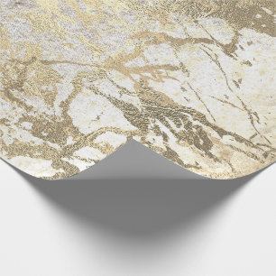 Grungy Molten Gold Pearly Marble Shiny Metallic Geschenkpapier