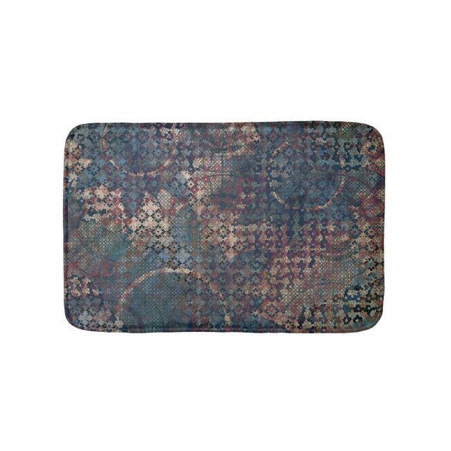 Grungy Muster mit unordentlichem Patchwork von Badematte (Vorderseite)