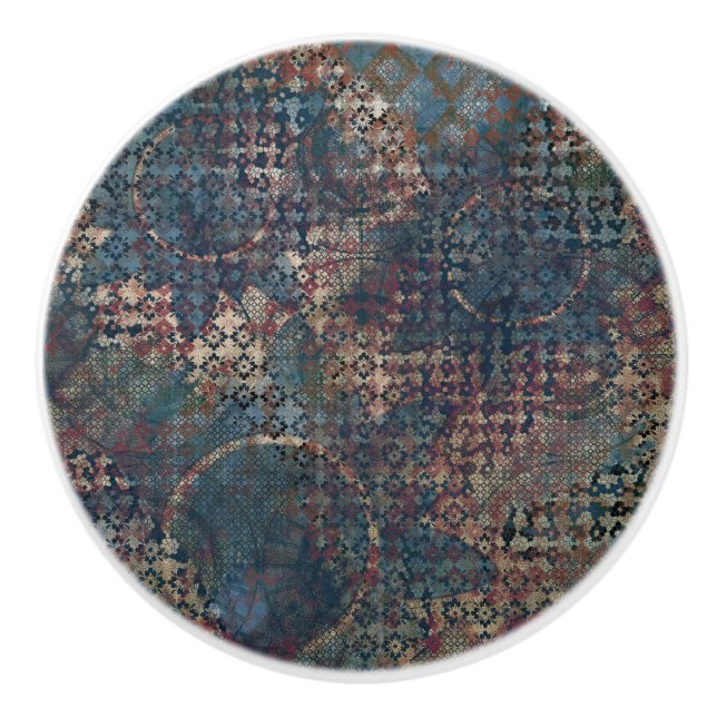 Grungy Muster mit unordentlichem Patchwork von Keramikknauf (Vorderseite)