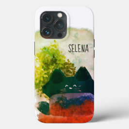 Grungy Niedlicher Cartoon Hidden Fluffy Cat Case-Mate iPhone Hülle