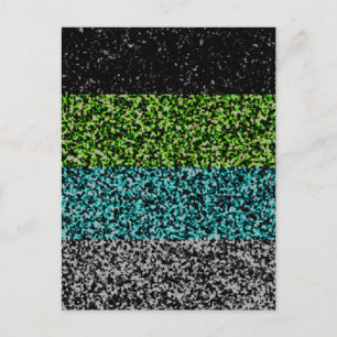 Grungy Noisy Abstract Quoiromantische Pride-Flagge Postkarte