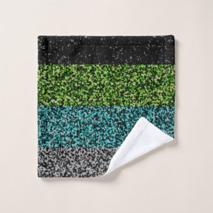 Grungy Noisy Abstract Quoiromantische Pride-Flagge Waschlappen