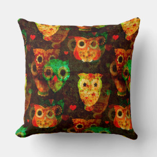 Grungy Owls nahtlos Muster I + Ihre Idee Kissen