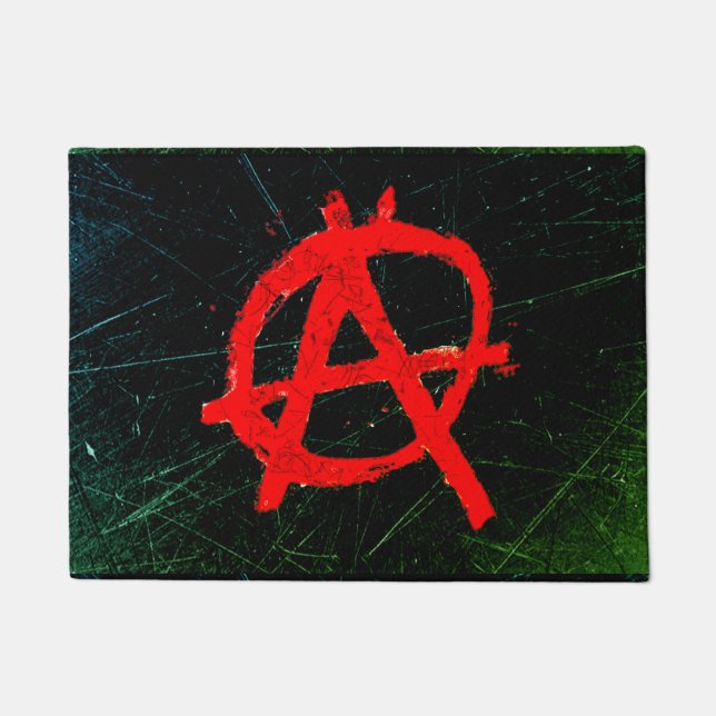 Grungy Red Anarchy Symbol Fußmatte (Vorderseite)