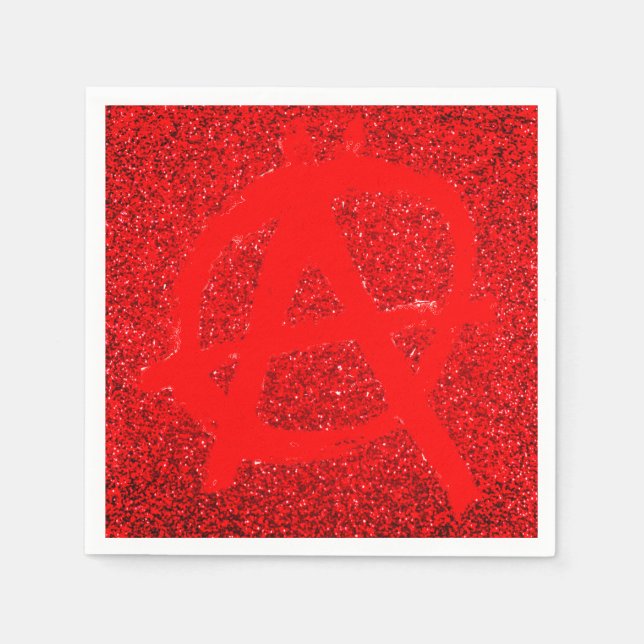 Grungy Red Anarchy Symbol Serviette (Vorderseite)