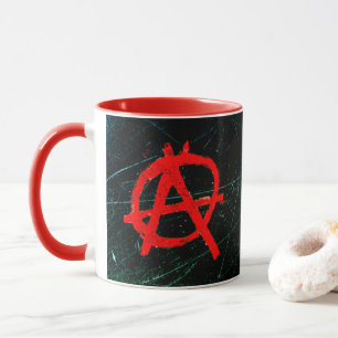 Grungy Red Anarchy Symbol Tasse