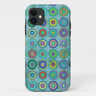 Grungy Retro Blau Kreis Muster Case-Mate iPhone Hülle