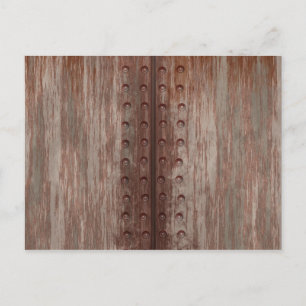 Grungy Riveted Rusty Metal Postkarte