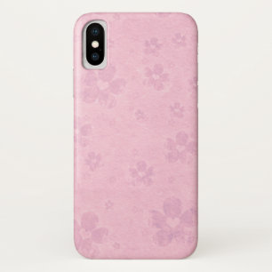 Grungy rosa Blumen-Herz-Muster Case-Mate iPhone Hülle