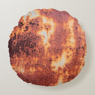 Grungy rostiger Metallhintergrundabstract, gealter Rundes Kissen