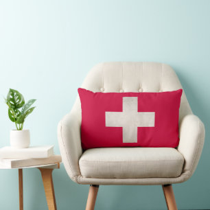 Grungy Schweiz Kreuz Lendenkissen