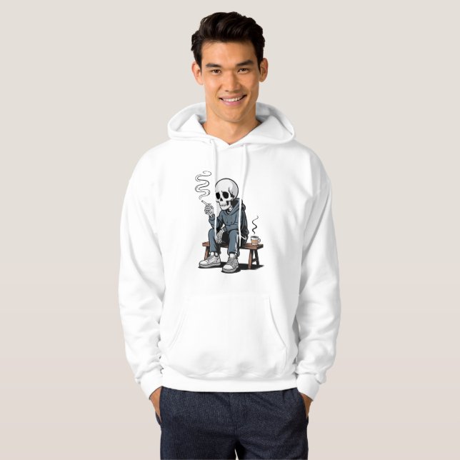 Grungy Skeleton in Hoodie Graphic Art  (Vorne ganz)
