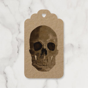 Grungy Skull Halloween Geschenkanhänger