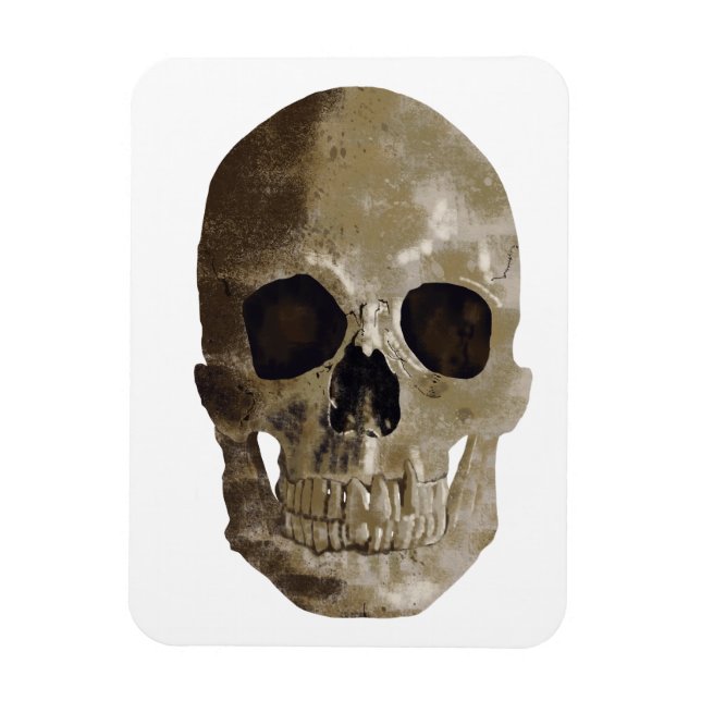 Grungy Skull Halloween Magnet (Vertikal)