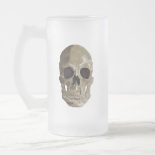 Grungy Skull Halloween Mattglas Bierglas