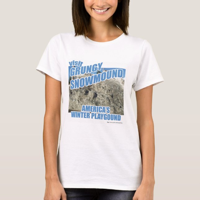 Grungy Snowmound Parody Winter Travel Design T-Shirt (Vorderseite)