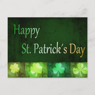 Grungy St. Patrick's Day Kleeblatts - Postkarte