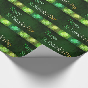 Grungy St. Patrick's Day Kleeblatts Wrapping Paper Geschenkpapier