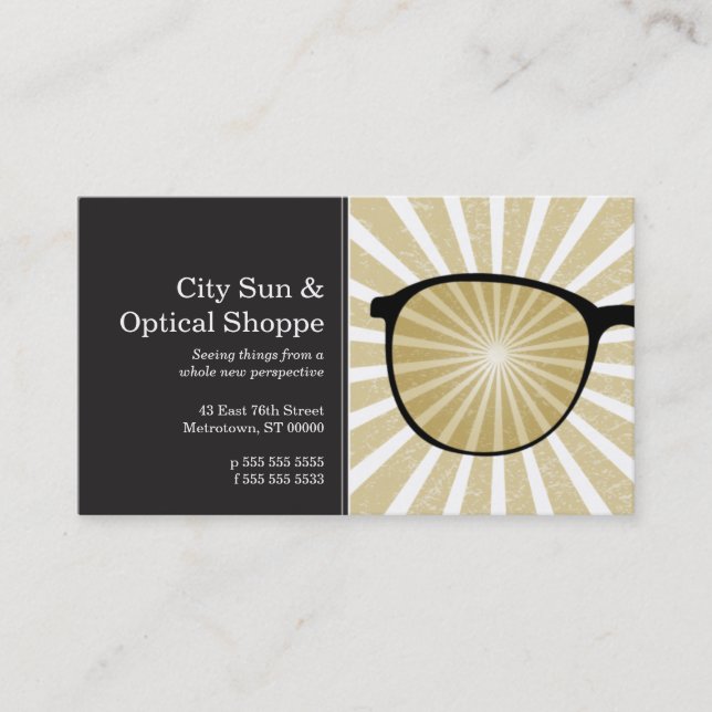 Grungy Strahln-Genauigkeitsgläser Visitenkarte (Vorderseite)