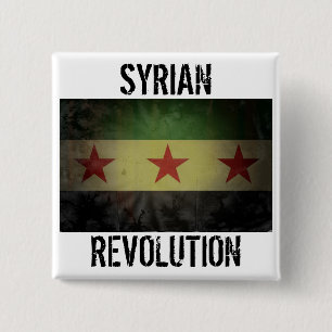 Grungy "syrische Revolutions-" Syrien-Flagge Button