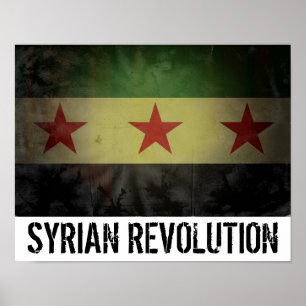 Grungy "syrische Revolutions-" Syrien-Flagge Poster