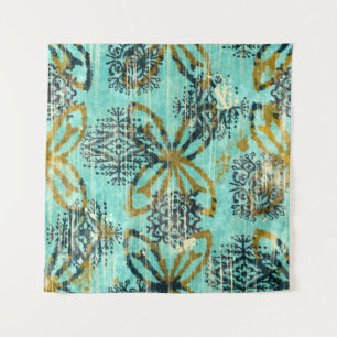 Grungy Tribal: Ethnic Rug Motif Wandteppich