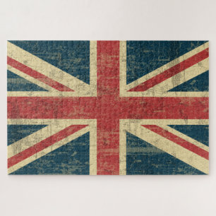 Grungy Union Jack Flag, Vereinigtes Königreich Puzzle