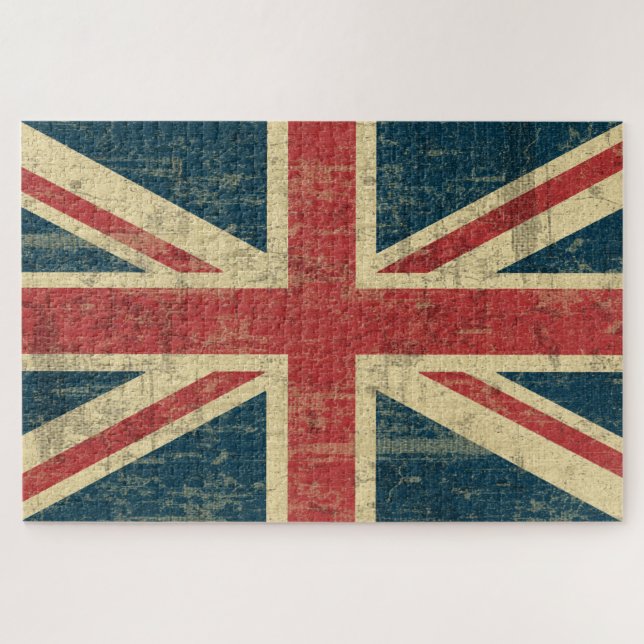 Grungy Union Jack Flag, Vereinigtes Königreich Puzzle (Horizontal)