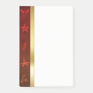 Grungy Vintage Weihnachten in Gold Post-it Klebezettel