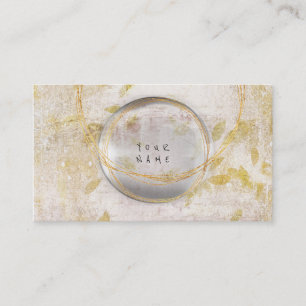 Grungy Wall Golden Foil Glass White Fall Vip Visitenkarte