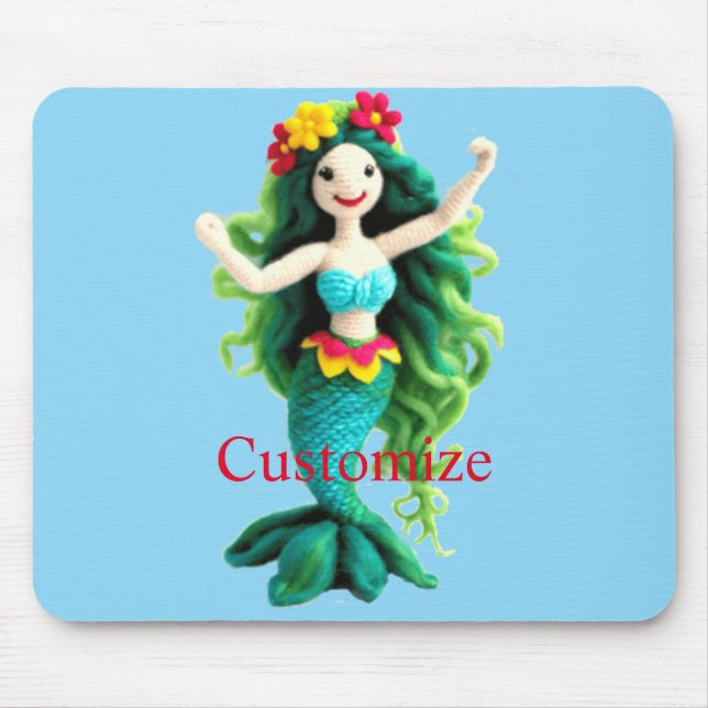 Grünhaarige Meerjungfrau Thunder_Cove Mousepad (Vorne)