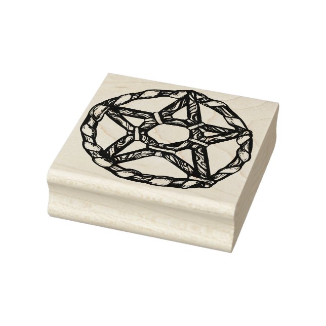 GrünHexenpentagramm Gummistempel (Stempel)