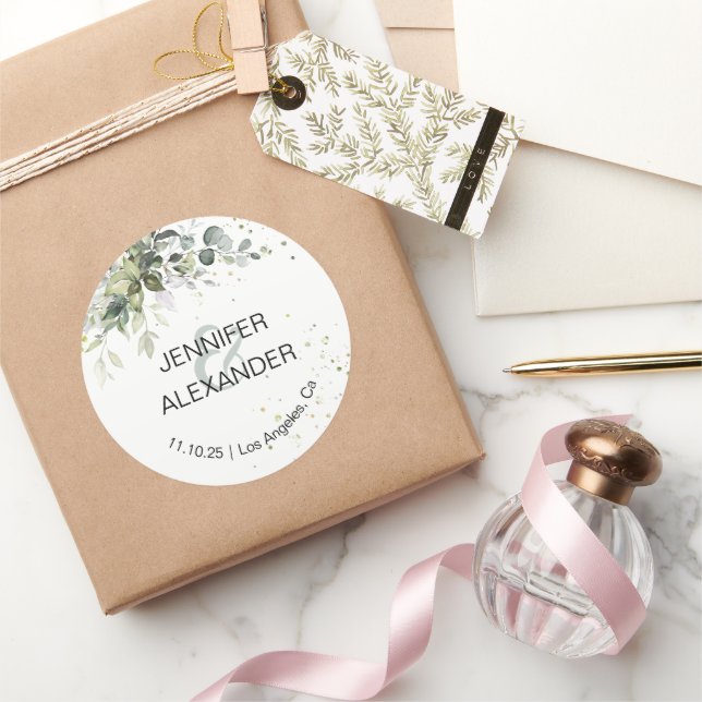 Grünhochzeit Runder Aufkleber (Schenken)