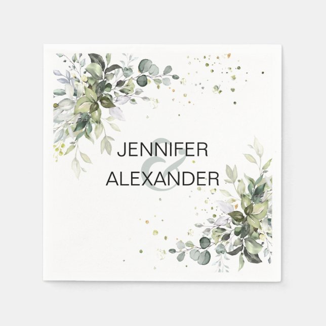Grünhochzeit Serviette (Vorderseite)