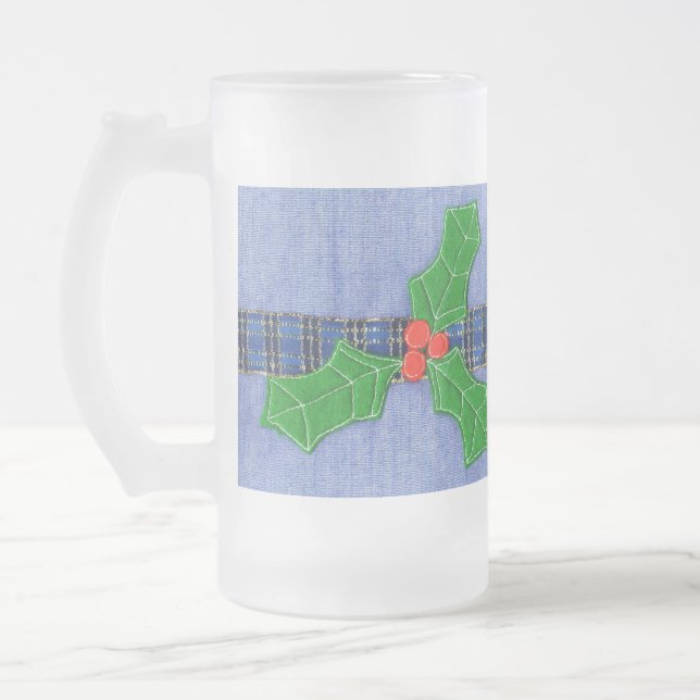 Grünholz Mattglas Bierglas (Links)