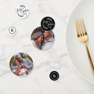 Grünkalligrafie 60. Hochzeitstag Konfetti