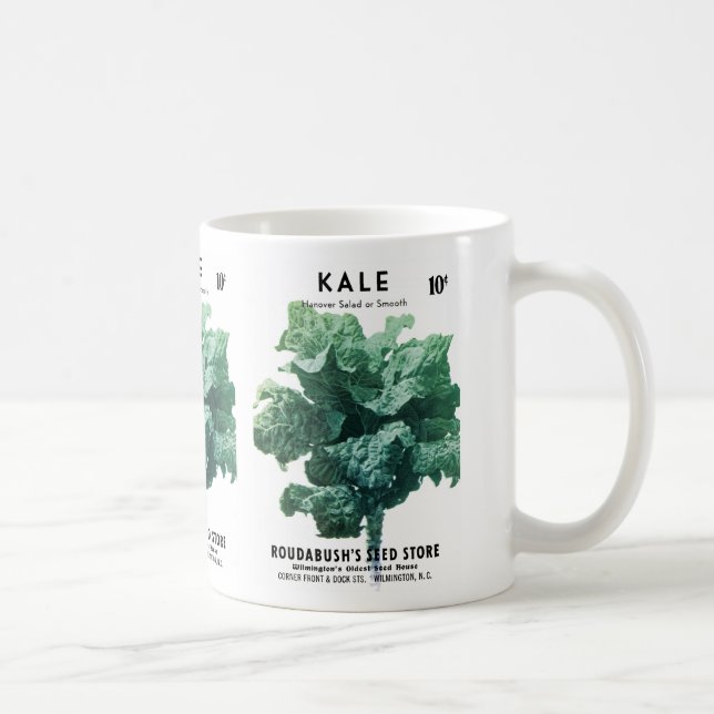 Grünkohl-Samenpackungsetikett Kaffeetasse (Rechts)