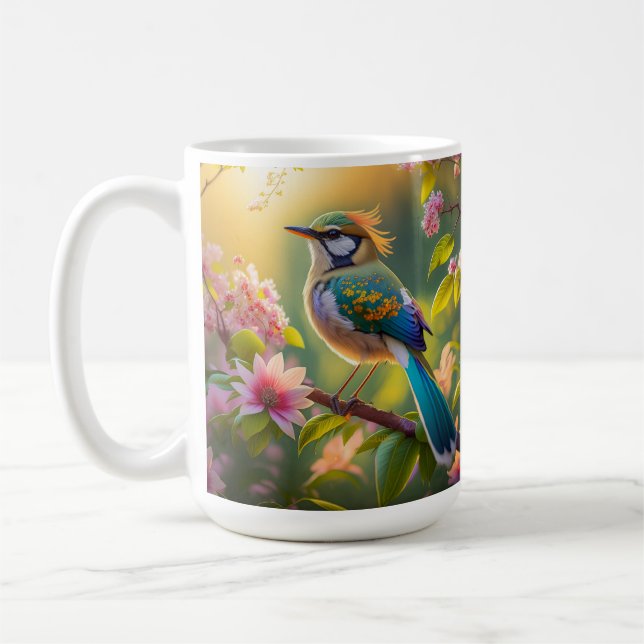 Grünköpfiger Teal Flügel Fantasy Vogel Kaffeetasse (Links)
