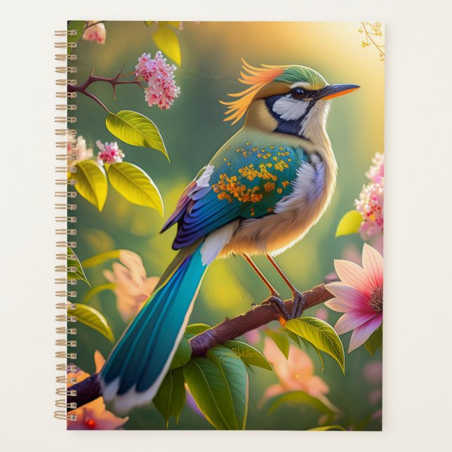 Grünköpfiger Teal Flügel Fantasy Vogel Planer (Vorderseite)
