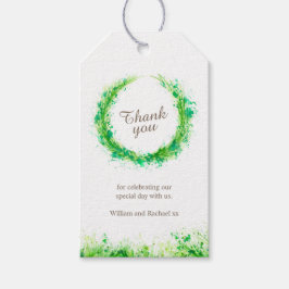 Grünkranz Aquarellkunst danke Geschenkmarken Geschenkanhänger